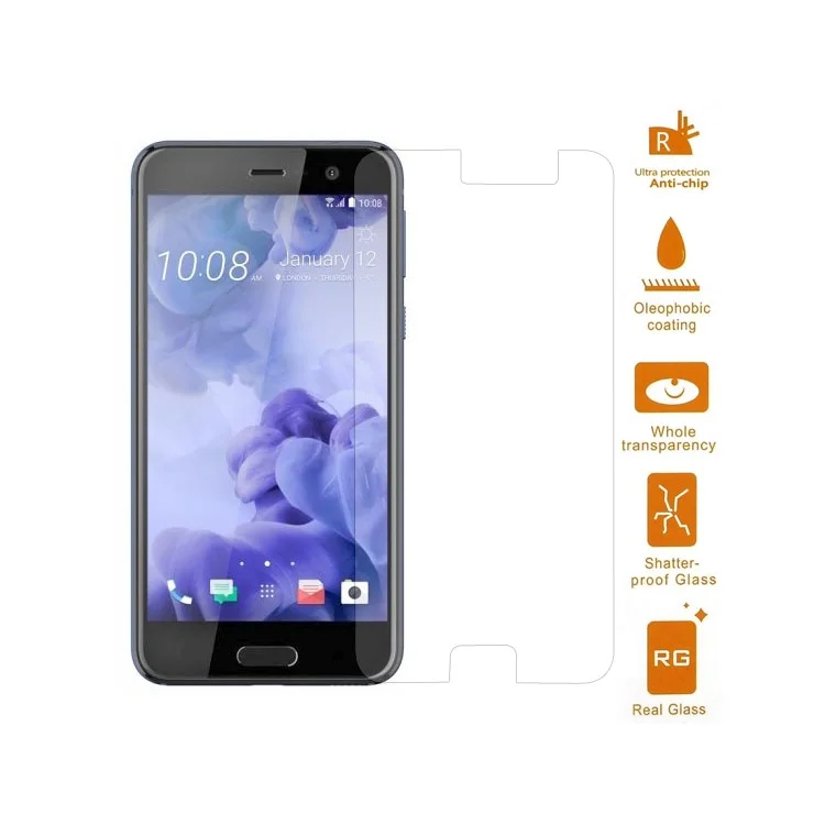 For HTC U Play 0.3mm Tempered Glass Screen Protector Mobile Film (Arc Edge)