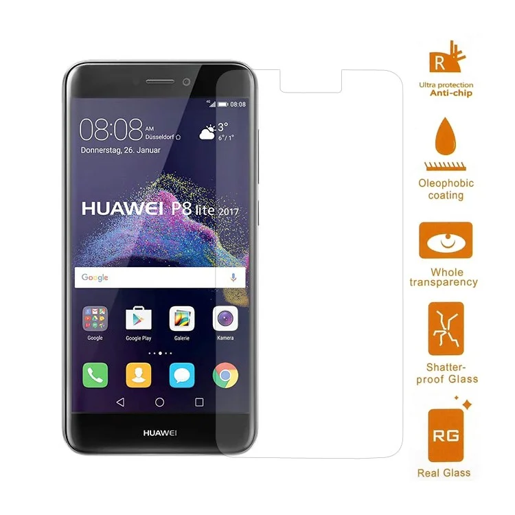 Pour Huawei P8 Lite (2017) / HONNEUR 8 LITE PROTECTEUR DE PROTECTEUR DE PROTECTEUR DE VERRE DE VERRE TRAITÉ HONE 0.3MM (EDGE ARC)