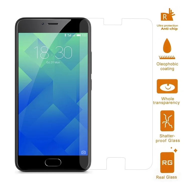 For Meizu M5 Mobile Tempered Glass Screen Protector Film 0.3mm (Arc Edge)