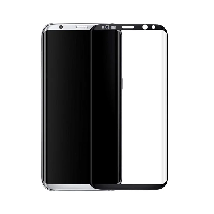 3D Curved Tempered Glass Full Screen Protector Film 0.3mm for Samsung Galaxy S8 Plus G9550 - Black