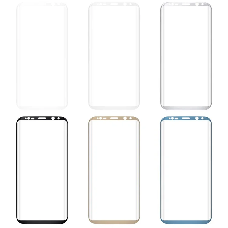 3D Curved Tempered Glass Full Screen Protector Film 0.3mm for Samsung Galaxy S8 Plus G9550 - Black