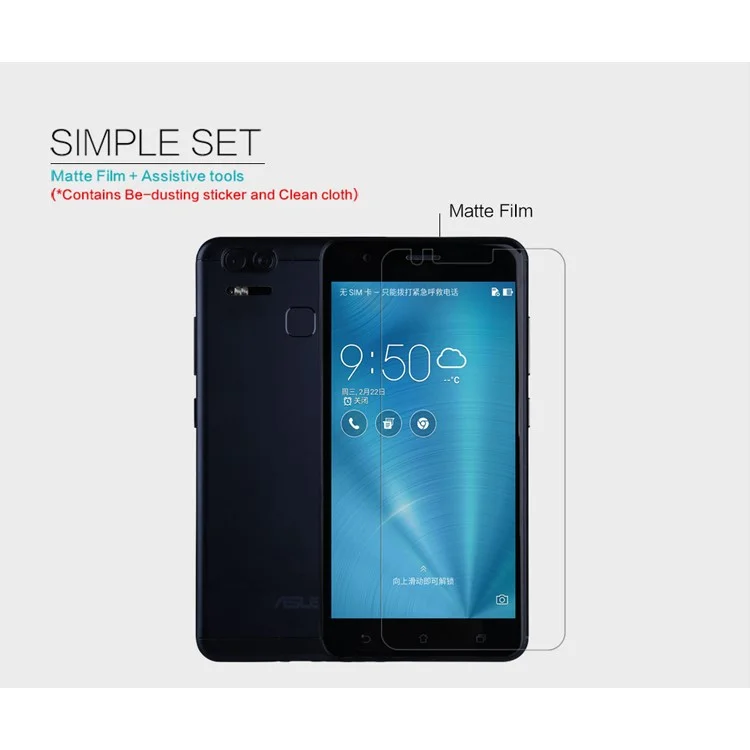 NILLKIN Anti-scratch Matte Screen Protector Shield Film for Asus Zenfone 3 Zoom ZE553KL