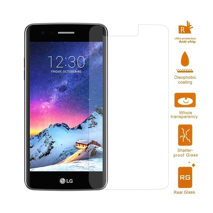 For LG K8 (2017) Mobile Tempered Glass Screen Protector Film 0.3mm (Arc Edge)
