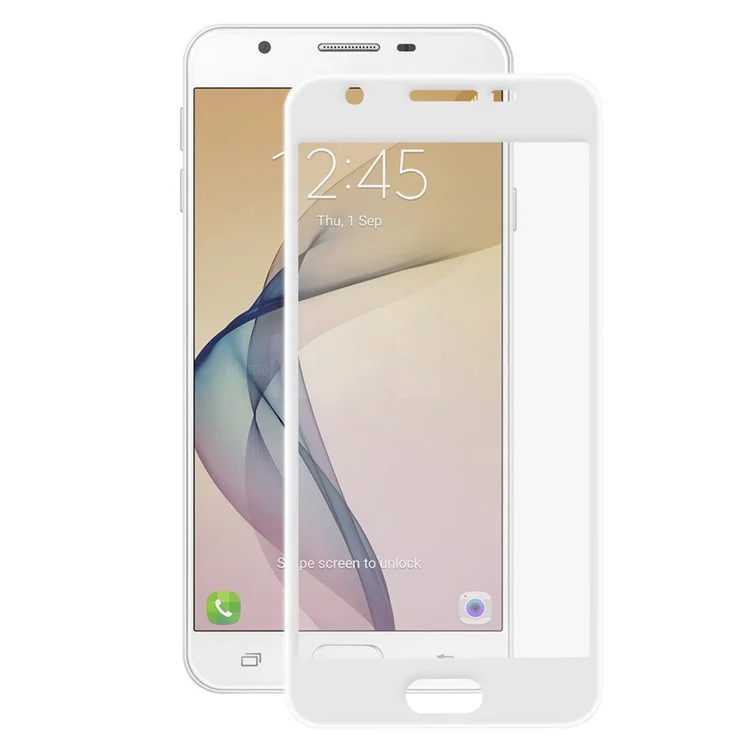 HAT PRINCE 3D Curved Carbon Fiber Full Tempered Glass Screen Protector for Samsung Galaxy On5 2016 / J5 Prime - White