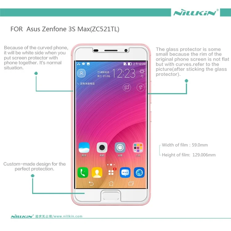NILLKIN Anti-scratch Matte Screen Protector Shield Film for Asus Zenfone 3s Max ZC521TL