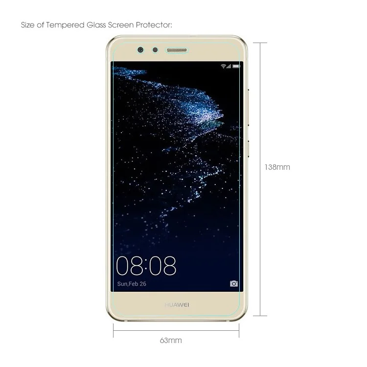 For Huawei P10 Lite Mobile Tempered Glass Screen Film Protector 0.3mm (Arc Edge)