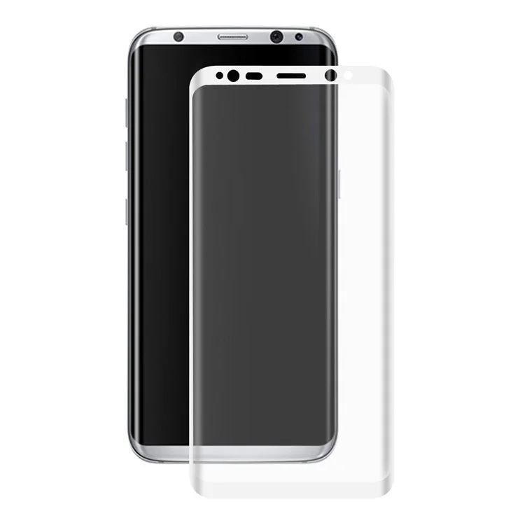 HAT PRINCE for Samsung Galaxy S8 3D Curved Full Size Tempered Glass Screen Protector Film 0.26mm 9H - White