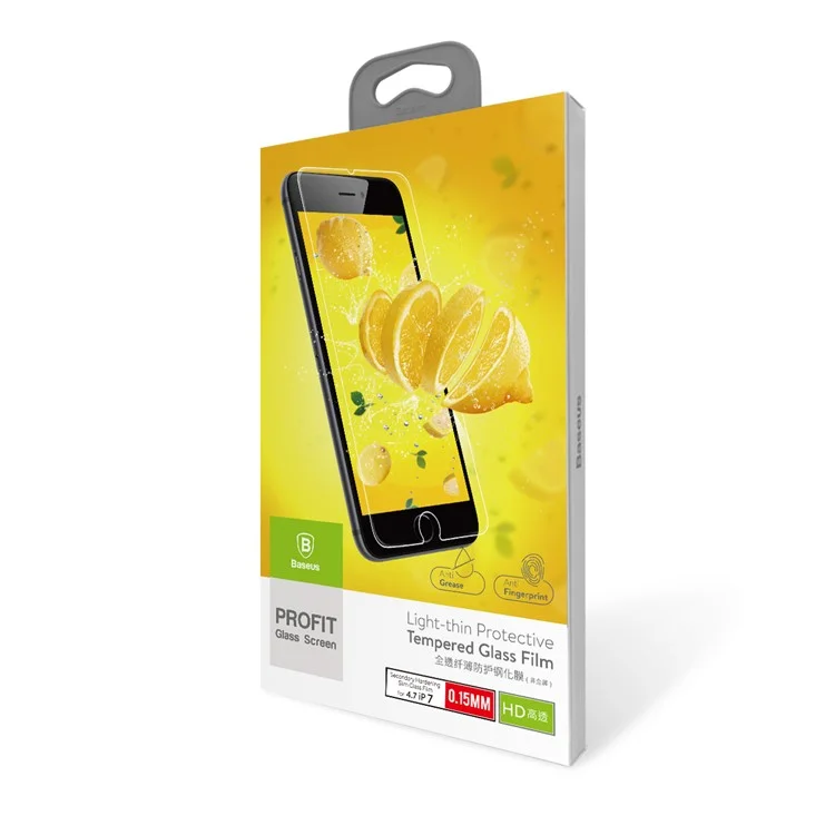 BASEUS Secondary Hardening 0.15mm Thin Mobile Full Glue Tempered Glass Screen Protector for iPhone 8/7 4.7 inch
