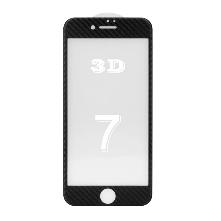 Carbon Fiber Texture 3D Full Coverage Tempered Glass Screen Protector for iPhone 7 4.7 inch - Black