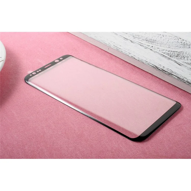 AMORUS Full Size Silk Printing Tempered Glass Screen Protector for Samsung Galaxy S8 - Black