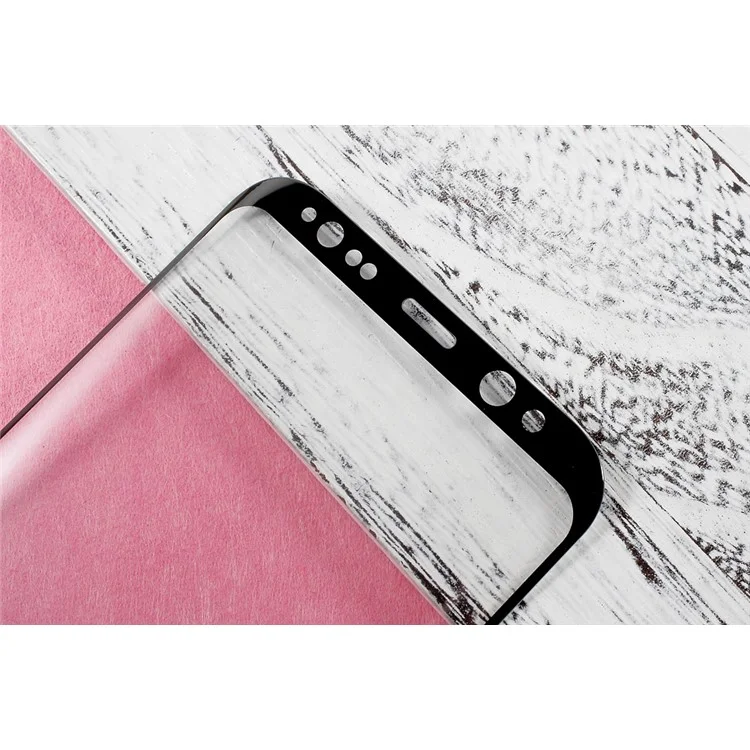 AMORUS Full Size Silk Printing Tempered Glass Screen Protector for Samsung Galaxy S8 - Black