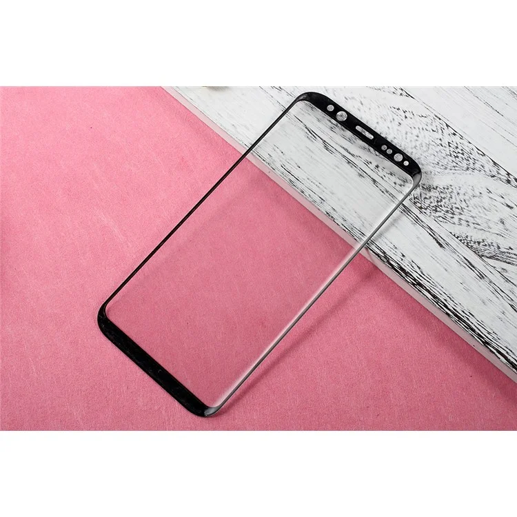 AMORUS Full Size Silk Printing Tempered Glass Screen Protector for Samsung Galaxy S8 - Black
