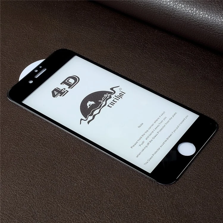 RURIHAI Solid Defense 4D Anti-blue-ray Complete Tempered Glass Screen Protector for iPhone 7 Plus - Black