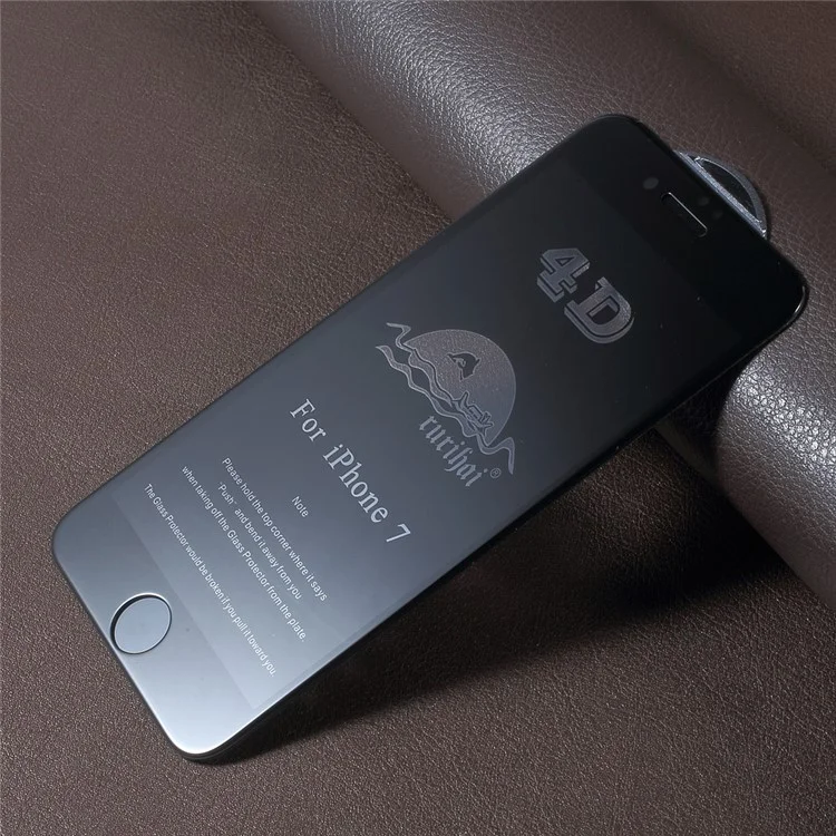 RURIHAI 4D Curved Full Covered Screen Tempered Glass Protector Guard Film for iPhone 6s Plus / 6 Plus - Black