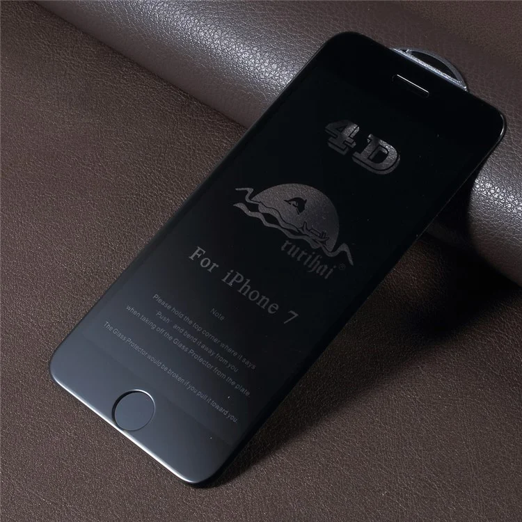 RURIHAI 4D Curved Full Covered Screen Tempered Glass Protector Guard Film for iPhone 6s Plus / 6 Plus - Black