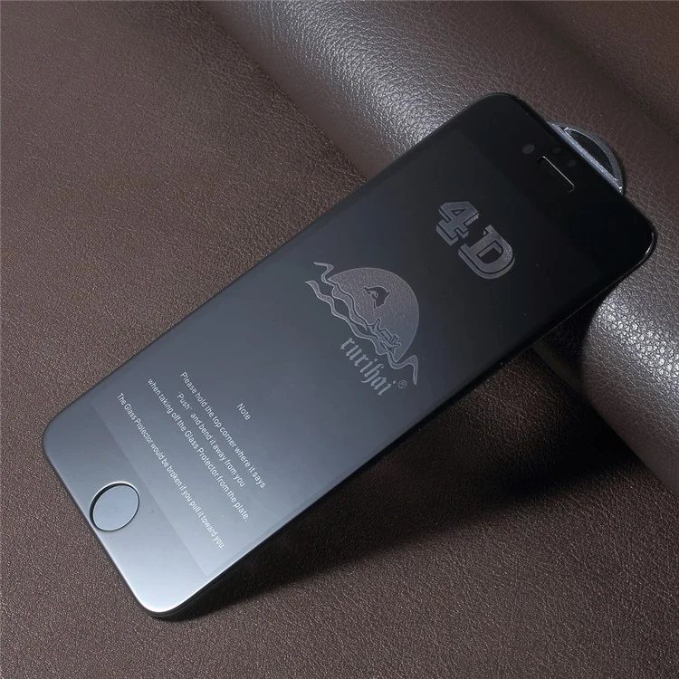 RURIHAI 4D Curved Full Covered Screen Tempered Glass Protector Guard Film for iPhone 6s 6 - Black