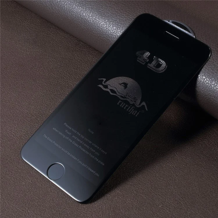RURIHAI 4D Curved Full Covered Screen Tempered Glass Protector Guard Film for iPhone 6s 6 - Black