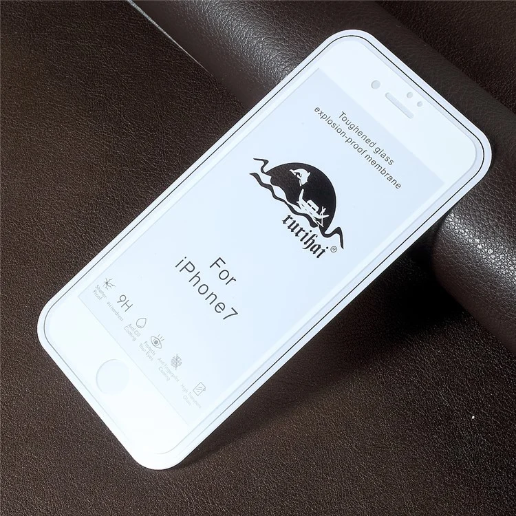 RURIHAI Solid Defense 0.1MM Thin Full Tempered Glass Screen Protector for iPhone 7 4.7 inch - White