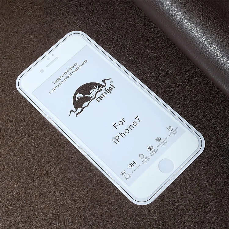 RURIHAI Solid Defense 0.1MM Thin Full Tempered Glass Screen Protector for iPhone 7 4.7 inch - White