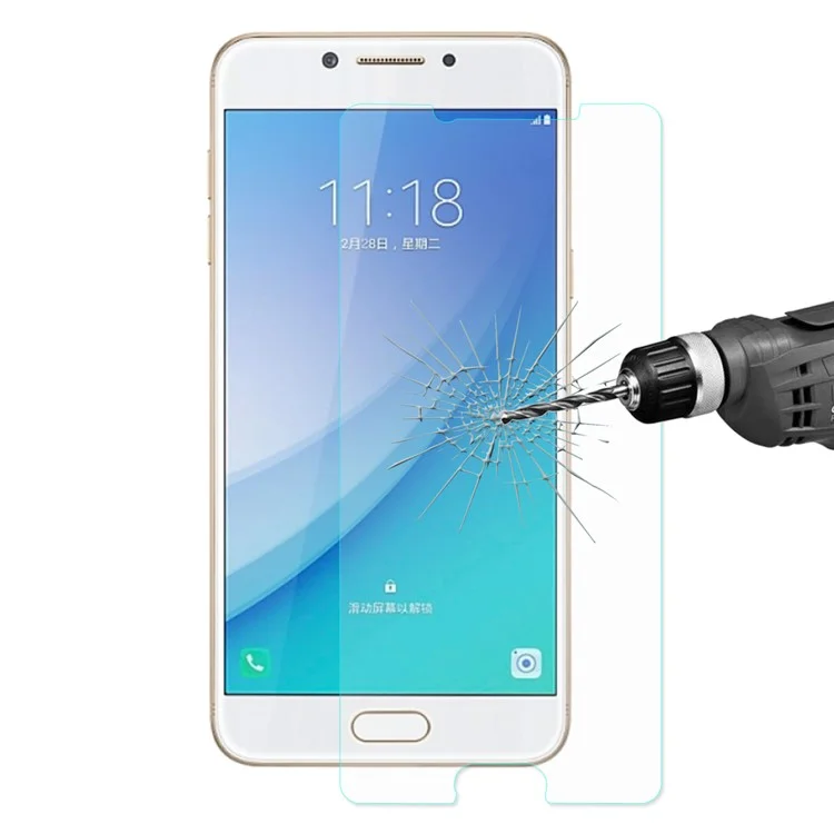 HAT PRINCE Tempered Glass Screen Protector for Samsung Galaxy C5 Pro 0.26mm 9H 2.5D Arc Edge