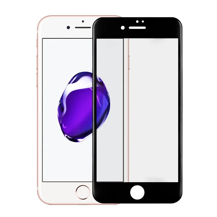 For iPhone 7 4.7 inch 0.3mm Full Coverage 3D Curved Carbon Fiber Tempered Glass Screen Protector - Black
