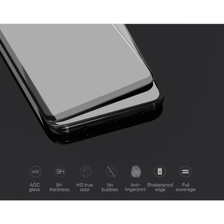NILLKIN 3D CP+ Max for Samsung Galaxy S8 G950 Full Size Tempered Glass Screen Protector Anti-explosion - Black