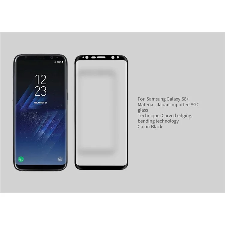 NILLKIN 3D CP+ Max for Samsung Galaxy S8+ G955 Full Screen Tempered Glass Protector Film Anti-explosion - Black