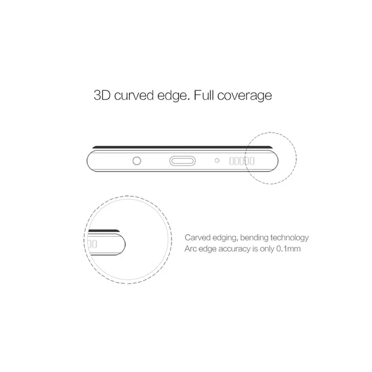 NILLKIN 3D CP+ Max for Samsung Galaxy S8+ G955 Full Screen Tempered Glass Protector Film Anti-explosion - Black