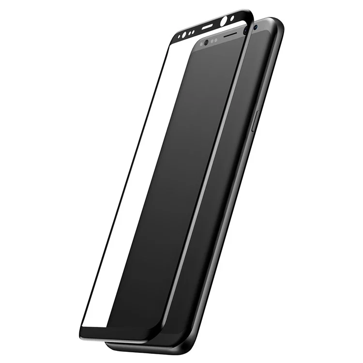 BASEUS 0.3mm 3D Curved Silk Print Full Screen Tempered Glass Protector for Samsung Galaxy S8 Plus G955 - Black