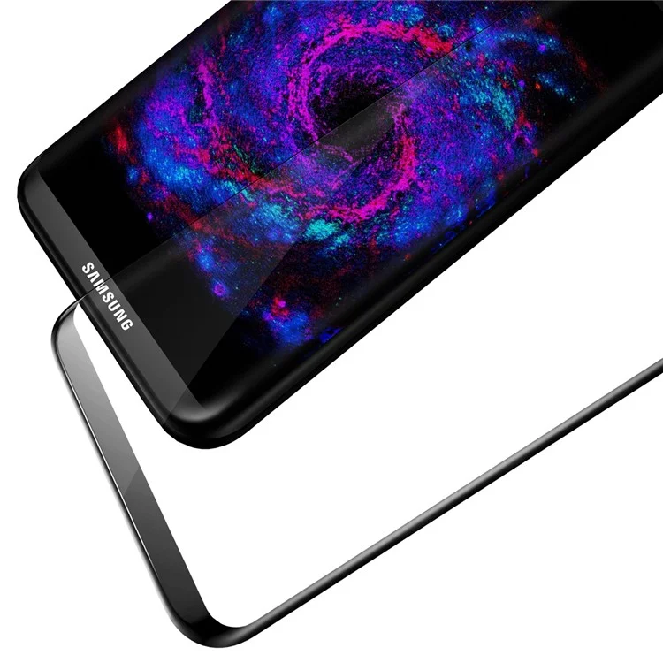 BASEUS 3D Curved Silk Print Full Cover Tempered Glass Screen Protector for Samsung Galaxy S8 G950 - Black