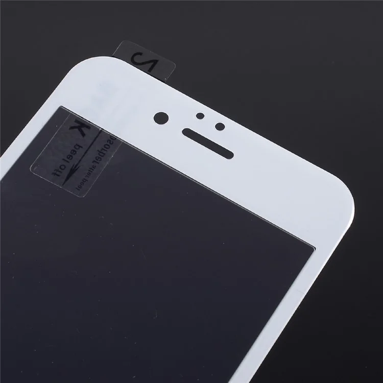 For iPhone 6s Plus/6 Plus Carbon Fiber Arc Edge Anti-blue-ray Full Coverage Tempered Glass Screen Protector - White
