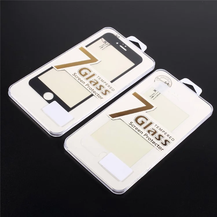 For iPhone 6s Plus/6 Plus Carbon Fiber Arc Edge Anti-blue-ray Full Coverage Tempered Glass Screen Protector - White