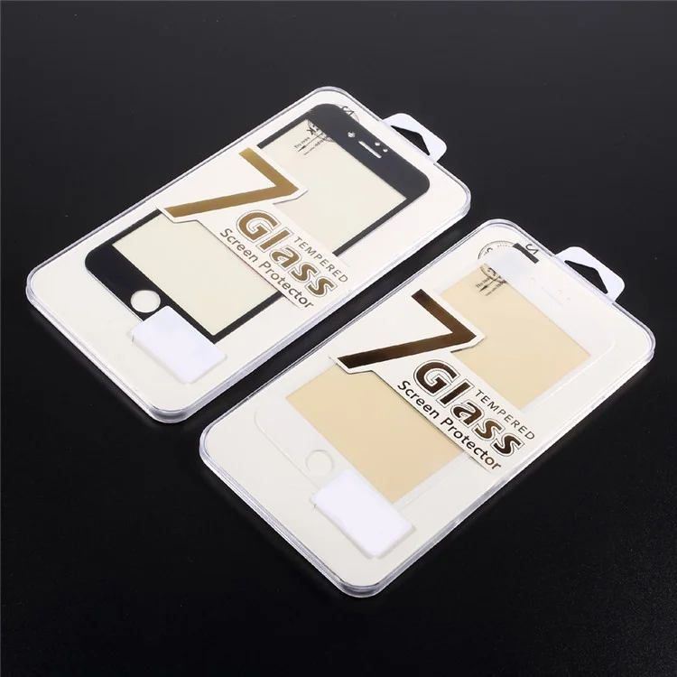 Anti-blue-ray Full Coverage Carbon Fiber Arc Edge Tempered Glass Screen Protector for iPhone 7 - White