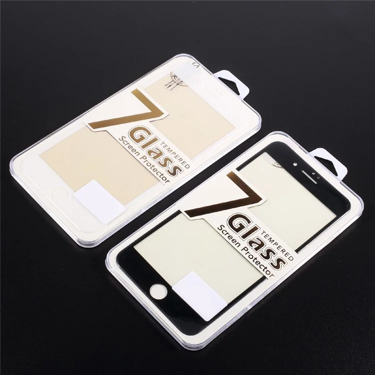 Full Coverage Carbon Fiber Edge Anti-blue-ray Tempered Glass Screen Protector for iPhone 7 Plus - Black