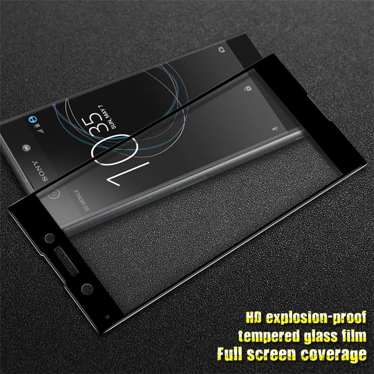 IMAK HD Full Size Tempered Glass Screen Protector for Sony Xperia XA1 - Black