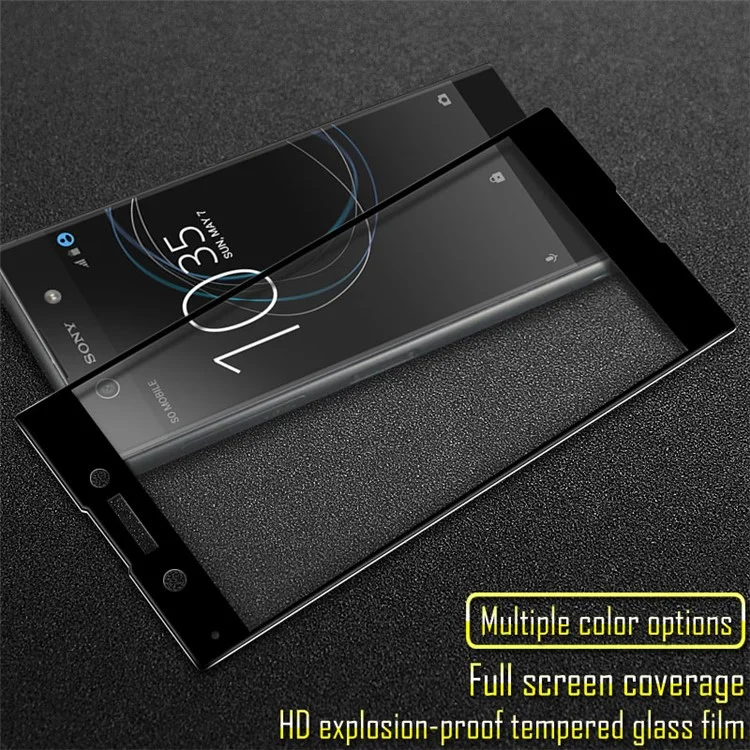 IMAK HD Full Size Tempered Glass Screen Protector for Sony Xperia XA1 - Black