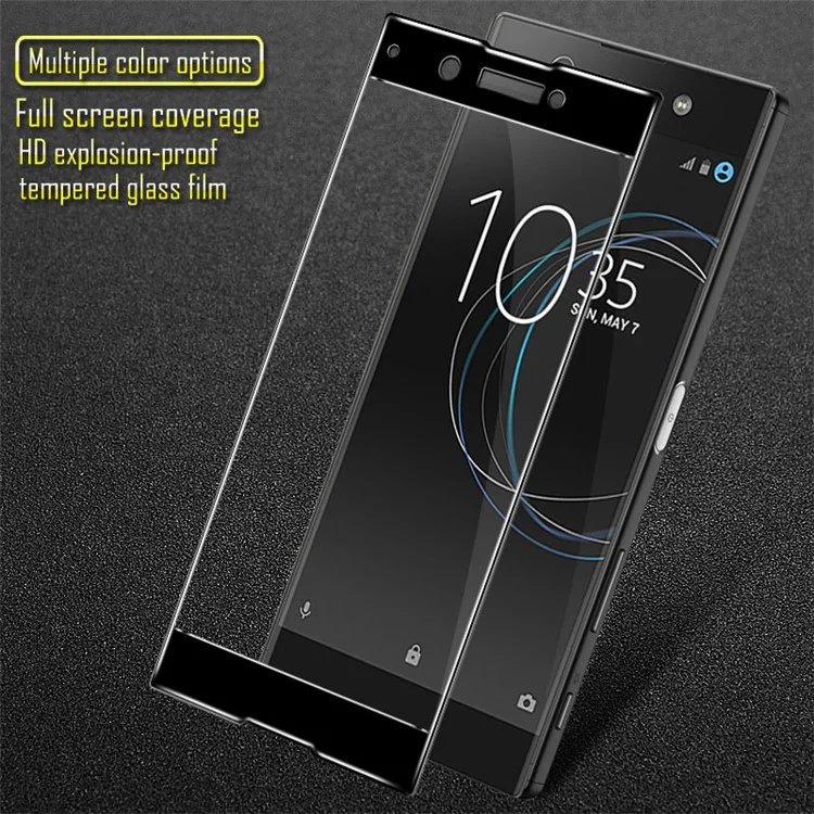 IMAK HD Full Size Tempered Glass Screen Protector for Sony Xperia XA1 - Black