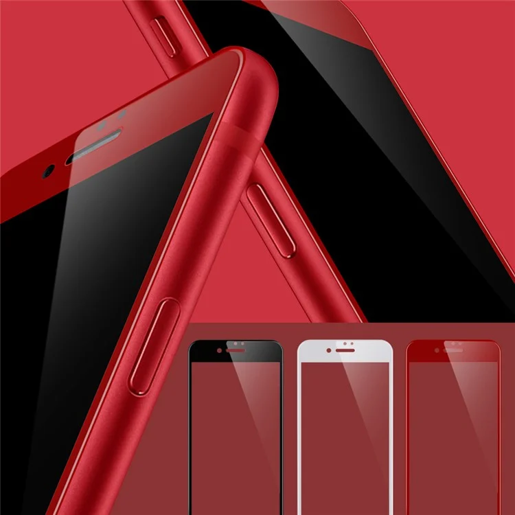 WUW-G08 4D Arc Edge Anti-fingerprint Ultra Clear Tempered Glass Protector Film for iPhone 7 - Red
