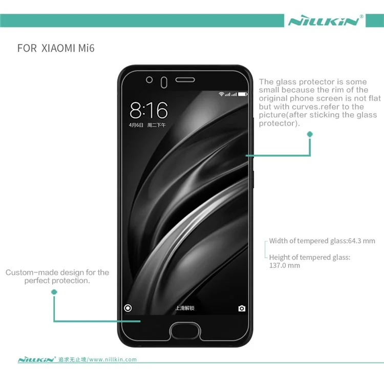 NILLKIN Amazing H+PRO for Xiaomi Mi 6 Tempered Glass Screen Protector Nanometer Anti-Explosion