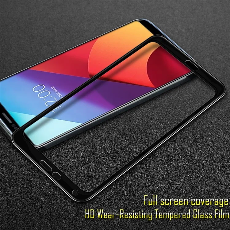 IMAK HD Full Coverage Tempered Glass Screen Protector Film Cover for LG G6 - Black