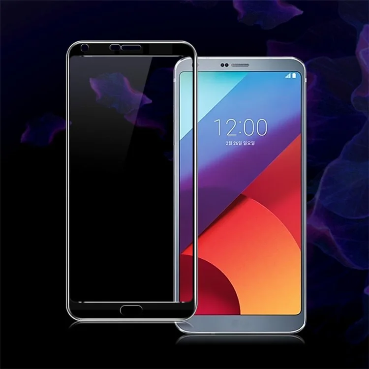 IMAK HD Full Coverage Tempered Glass Screen Protector Film Cover for LG G6 - Black