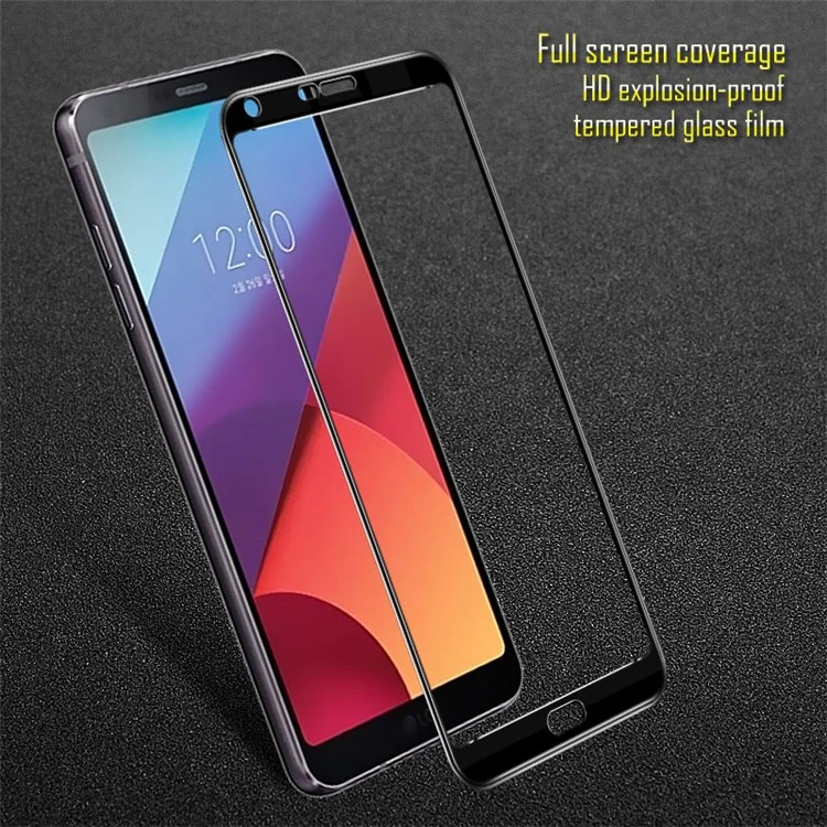 IMAK HD Full Coverage Tempered Glass Screen Protector Film Cover for LG G6 - Black
