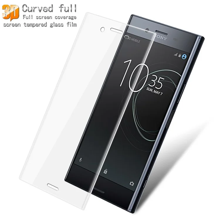 IMAK 3D Curved Full Covering Tempered Glass Screen Guard for Sony Xperia XZ Premium - Transparent