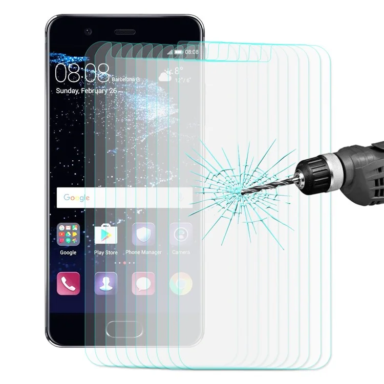 10Pcs HAT PRINCE for Huawei P10 Lite Tempered Glass Screen Protector 0.26mm 9H 2.5D Arc Edge