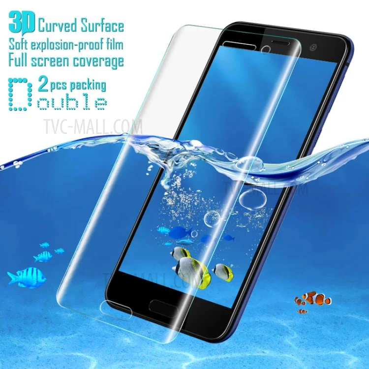 2Pcs IMAK Explosion-proof Soft 3D Curved Full Coverage Screen Protector Film for HTC U Play
