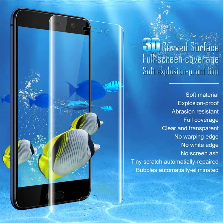 2Pcs IMAK Explosion-proof Soft 3D Curved Full Coverage Screen Protector Film for HTC U Play