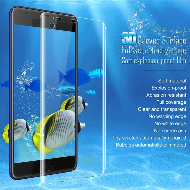 2Pcs IMAK Explosion-proof Soft 3D Curved Full Coverage Screen Protector Film for HTC U Ultra Ocean Note