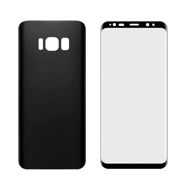 ANGIBABE 0.1mm Full Cover Plated Soft PET Front + Back Curved Mobile Protector Film for Samsung Galaxy S8 G950 - Black