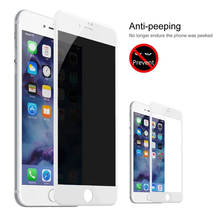 BASEUS 0.23mm Anti-spy Soft PET Edges Full Size Tempered Glass Screen Protector for iPhone 7 - White