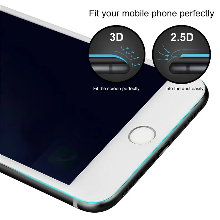 BASEUS 0.23mm Anti-spy Soft PET Edges Full Size Tempered Glass Screen Protector for iPhone 7 - White